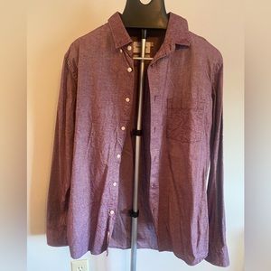 Good fellow button up shirt maroon size large